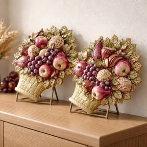 Italian limited edition Basket Ceramic Decor!x2